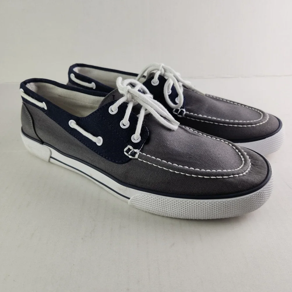 Polo Ralph Lauren Franz Sneakers Mens 11.5D Gray Canvas Canvas Lace Up Low Top‎